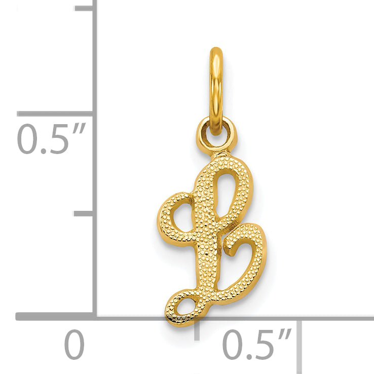 10K Yellow Gold Initial L Charm