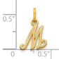 10K Yellow Gold Initial M Charm