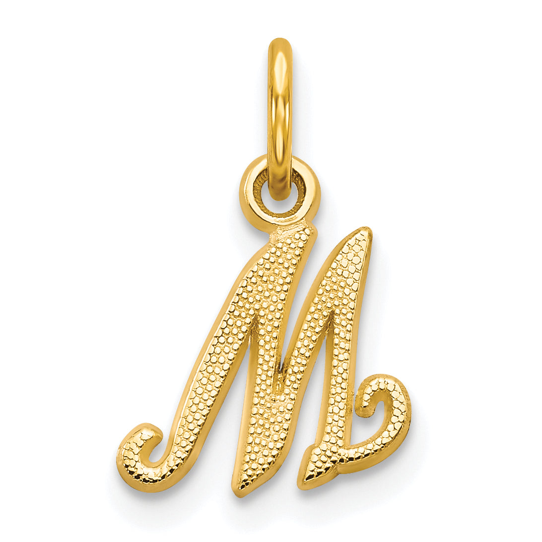 10K Yellow Gold Initial M Charm