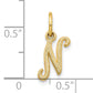 10K Yellow Gold Initial N Charm