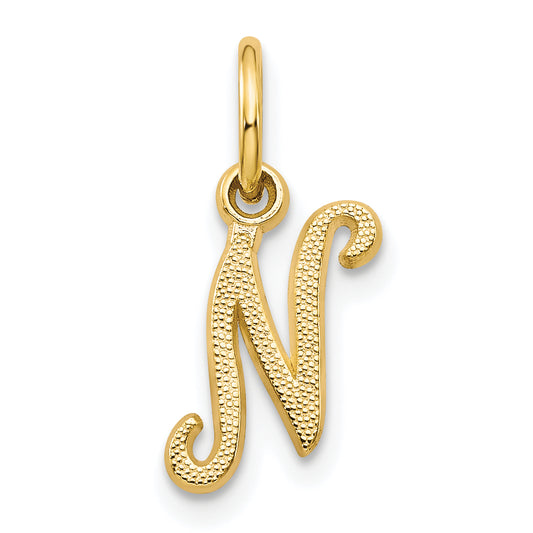 10K Yellow Gold Initial N Charm