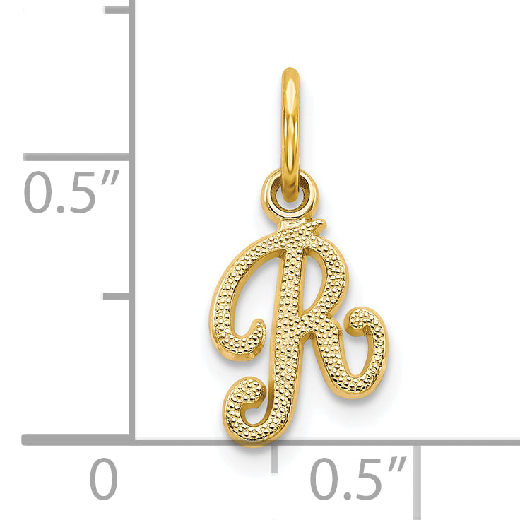 10K Yellow Gold Initial R Charm