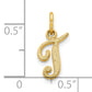 10K Yellow Gold Initial T Charm