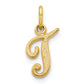 10K Yellow Gold Initial T Charm