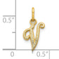 10K Yellow Gold Initial V Charm