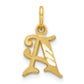 10K Yellow Gold Initial A Charm