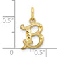 10K Yellow Gold Initial B Charm