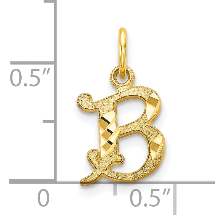 10K Yellow Gold Initial B Charm