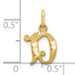 10K Yellow Gold Initial D Charm