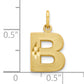 10K Yellow Gold Satin Diamond-Cut Initial B Charm