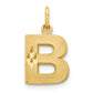 10K Yellow Gold Satin Diamond-Cut Initial B Charm