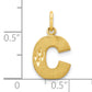 10K Yellow Gold Satin Diamond-Cut Initial C Charm