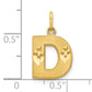 10K Yellow Gold Satin Diamond-Cut Initial D Charm