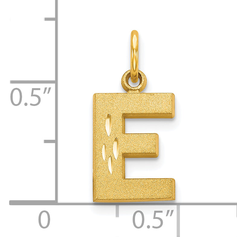 10K Yellow Gold Initial E Charm