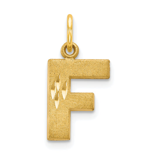 10K Yellow Gold Initial F Charm