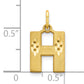 10K Yellow Gold Initial H Charm