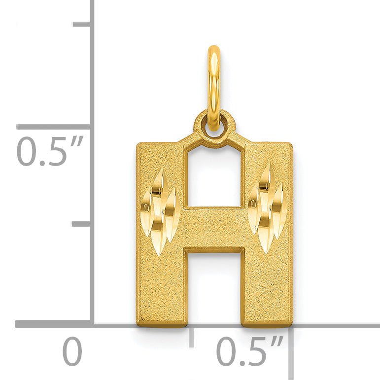 10K Yellow Gold Initial H Charm