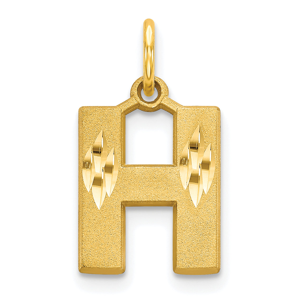 10K Yellow Gold Initial H Charm