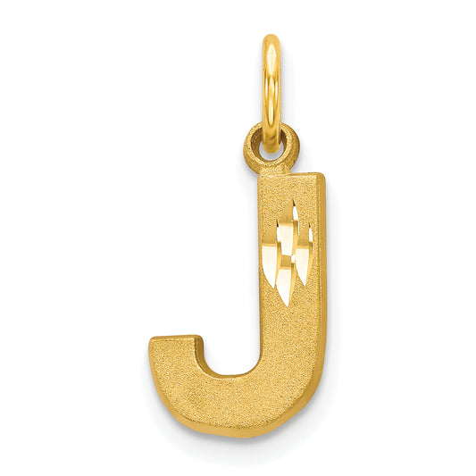 10K Yellow Gold Initial J Charm