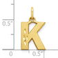 10K Yellow Gold Initial K Charm