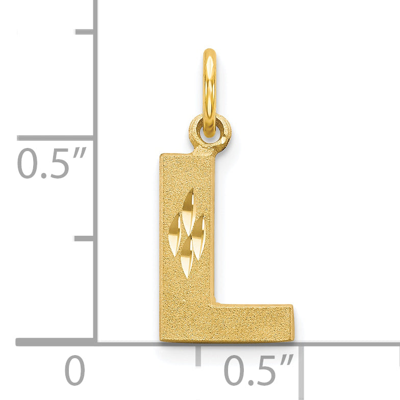 10K Yellow Gold Initial L Charm