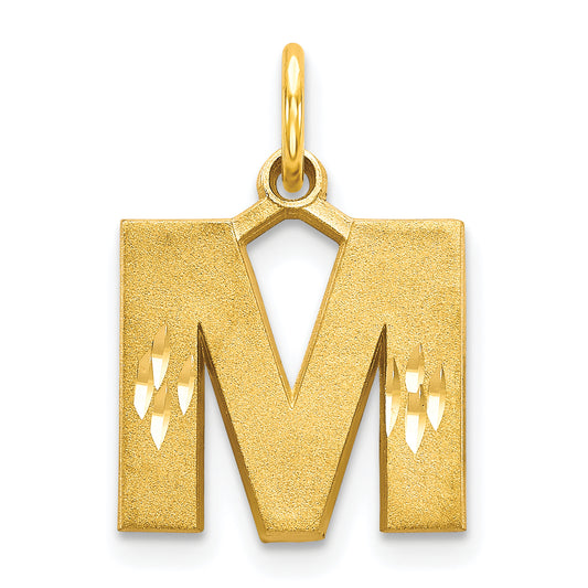 10K Yellow Gold Initial M Charm