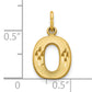 10K Yellow Gold Initial O Charm