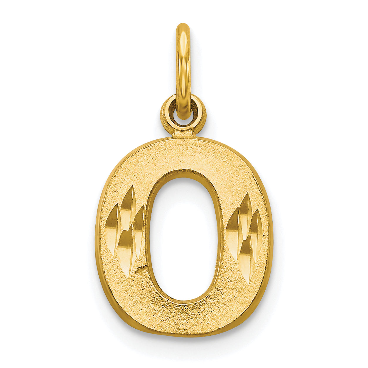 10K Yellow Gold Initial O Charm