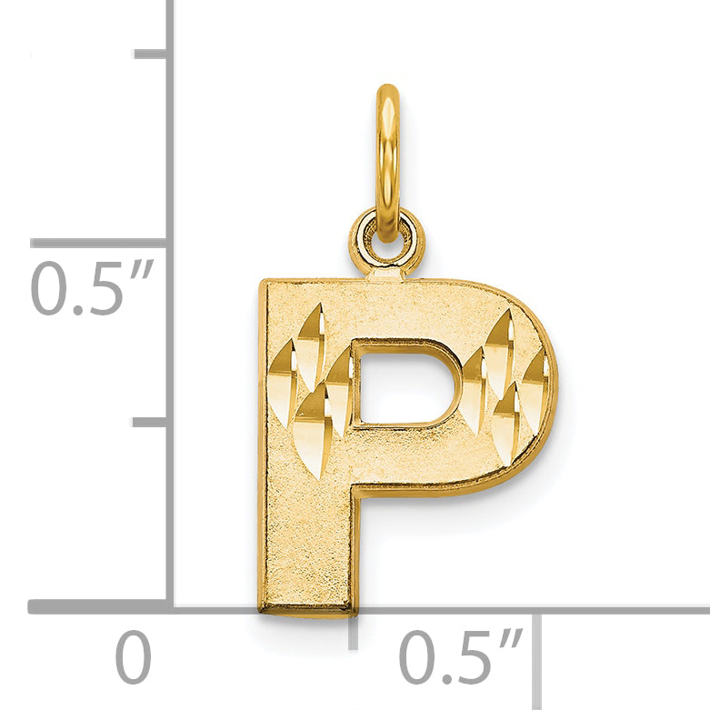 10K Yellow Gold Initial P Charm