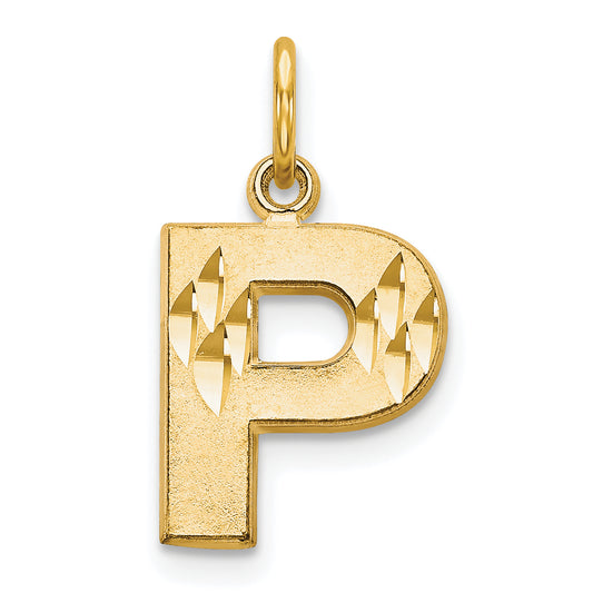 10K Yellow Gold Initial P Charm