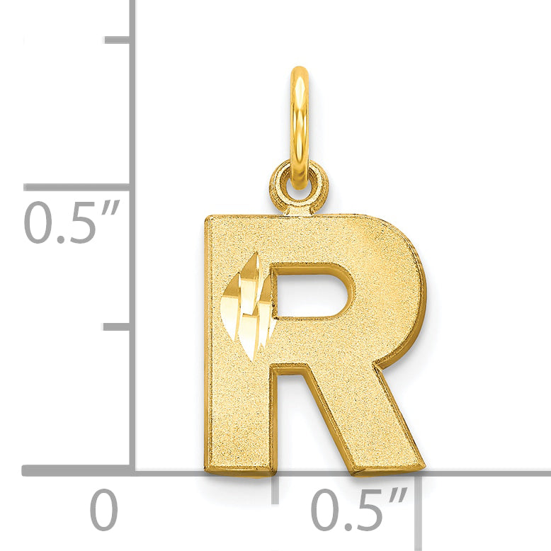 10K Yellow Gold Initial R Charm