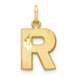 10K Yellow Gold Initial R Charm