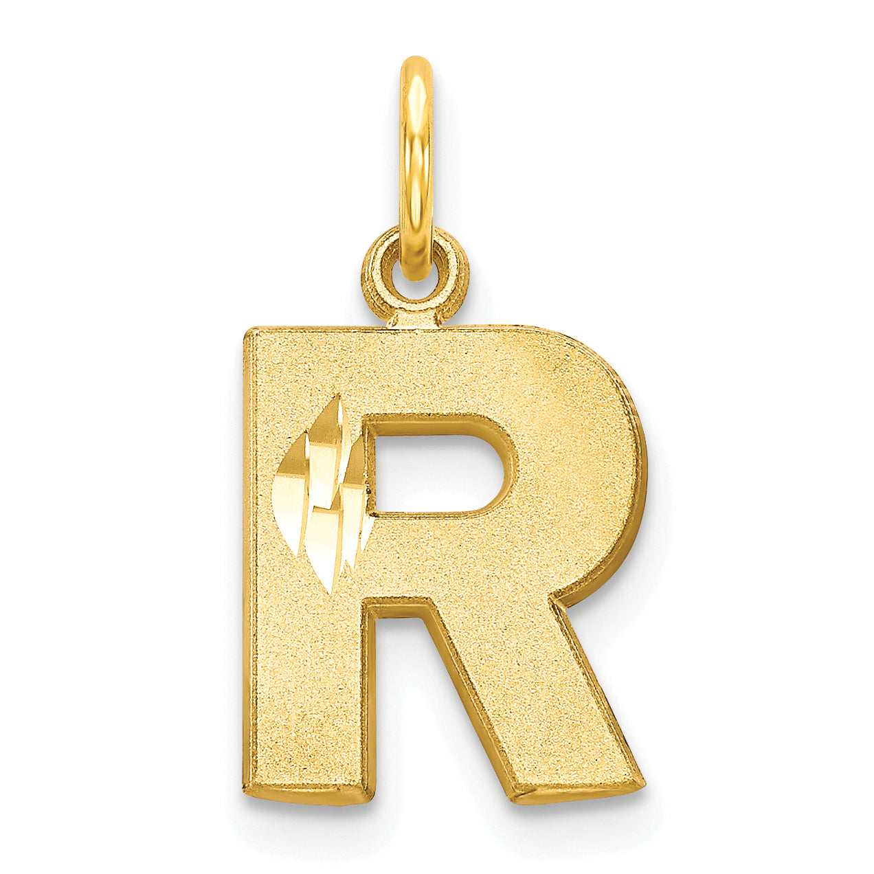 10K Yellow Gold Initial R Charm