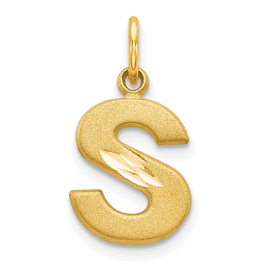 10K Yellow Gold Initial S Charm