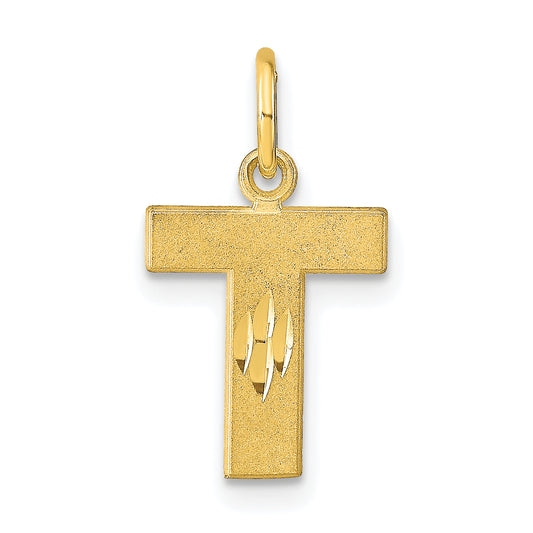 10K Yellow Gold Initial T Charm