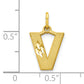 10K Yellow Gold Initial V Charm