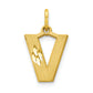 10K Yellow Gold Initial V Charm