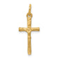 10K Yellow Gold Solid Satin Polished Cross Charm