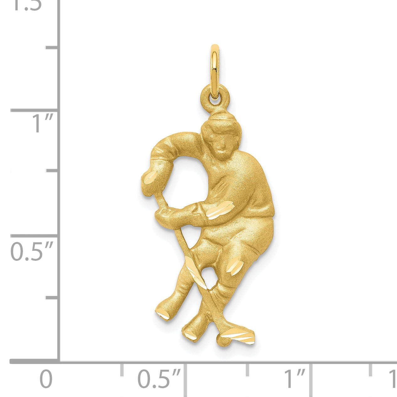 10K Yellow Gold Hockey Player Charm