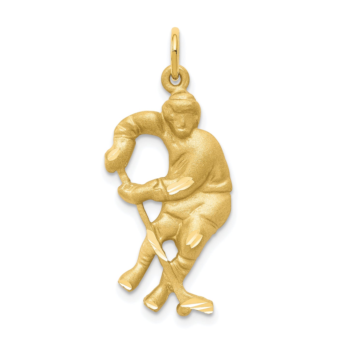 10K Yellow Gold Hockey Player Charm