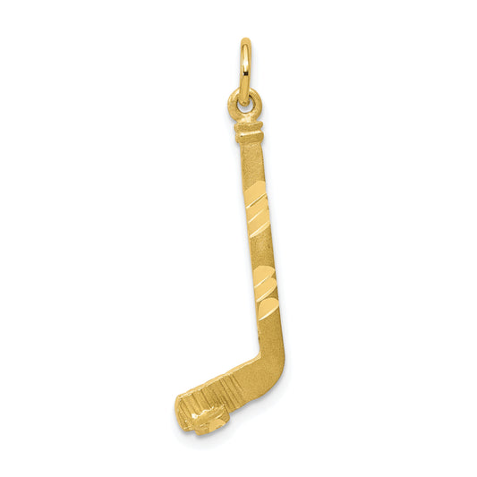 10K Yellow Gold Hockey Stick Charm