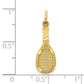 10K Yellow Gold Solid Racquetball Racquet Charm