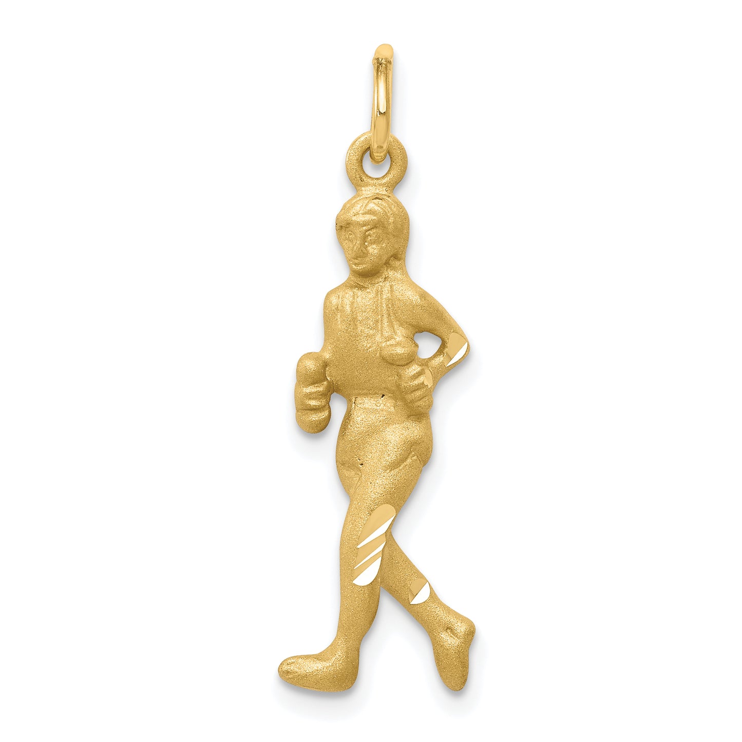 10K Yellow Gold Solid Runner Charm