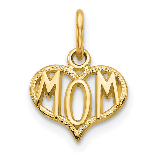 10K Yellow Gold Mom Charm