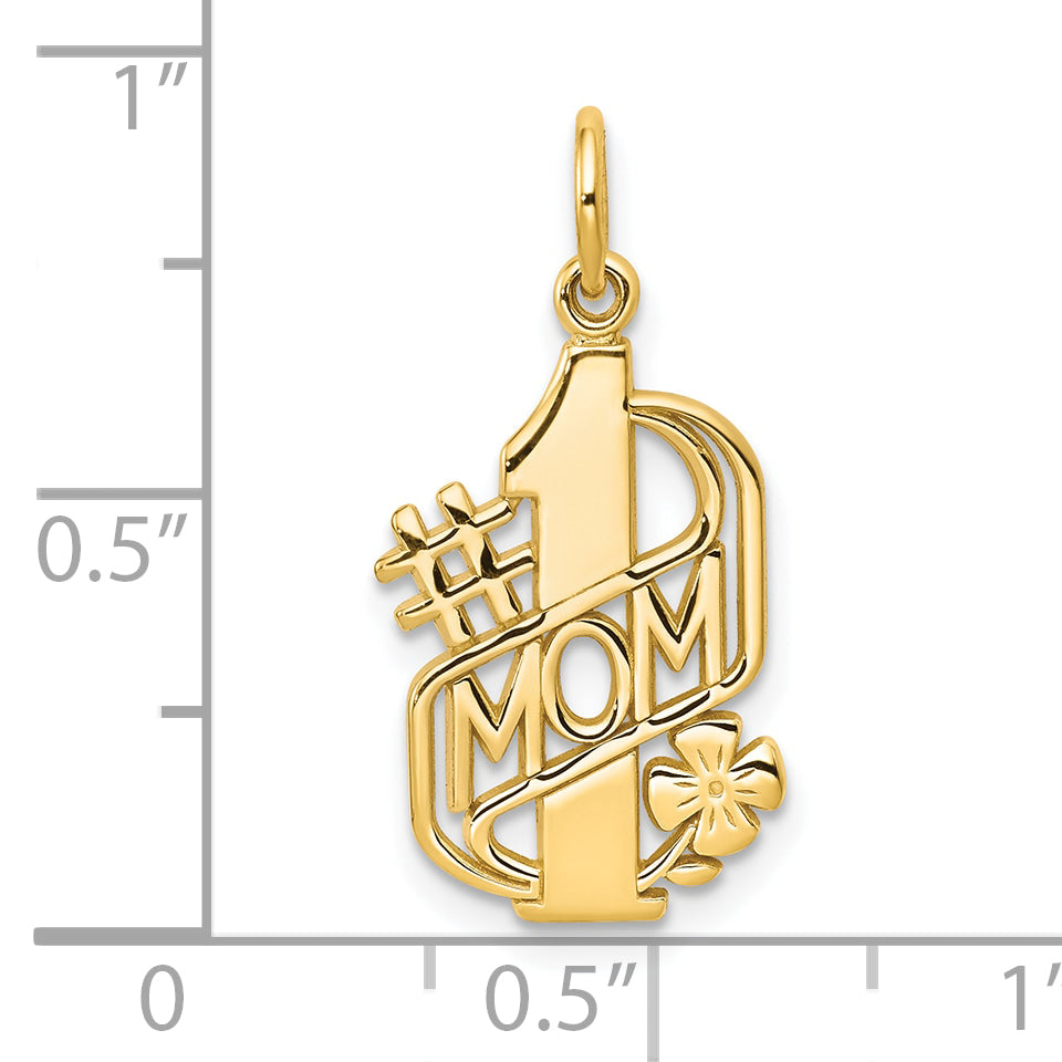 10K Yellow Gold #1 Mom Charm