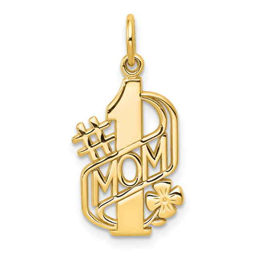 10K Yellow Gold #1 Mom Charm