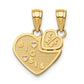 10K Yellow Gold Big Sis, Lil Sis Break-Apart Heart Charm