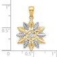 10K Yellow W/Rhodium Snowflake Charm