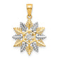 10K Yellow W/Rhodium Snowflake Charm