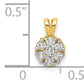 10K Yellow Gold Small Cz Flower Charm